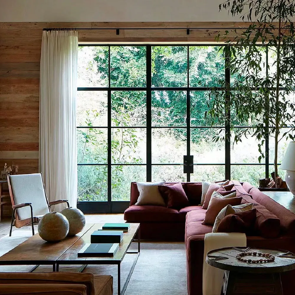 Beige White | Lille Linen Blackout Curtains Natural Modern Custom Drapes | Soft Top Back Tab
