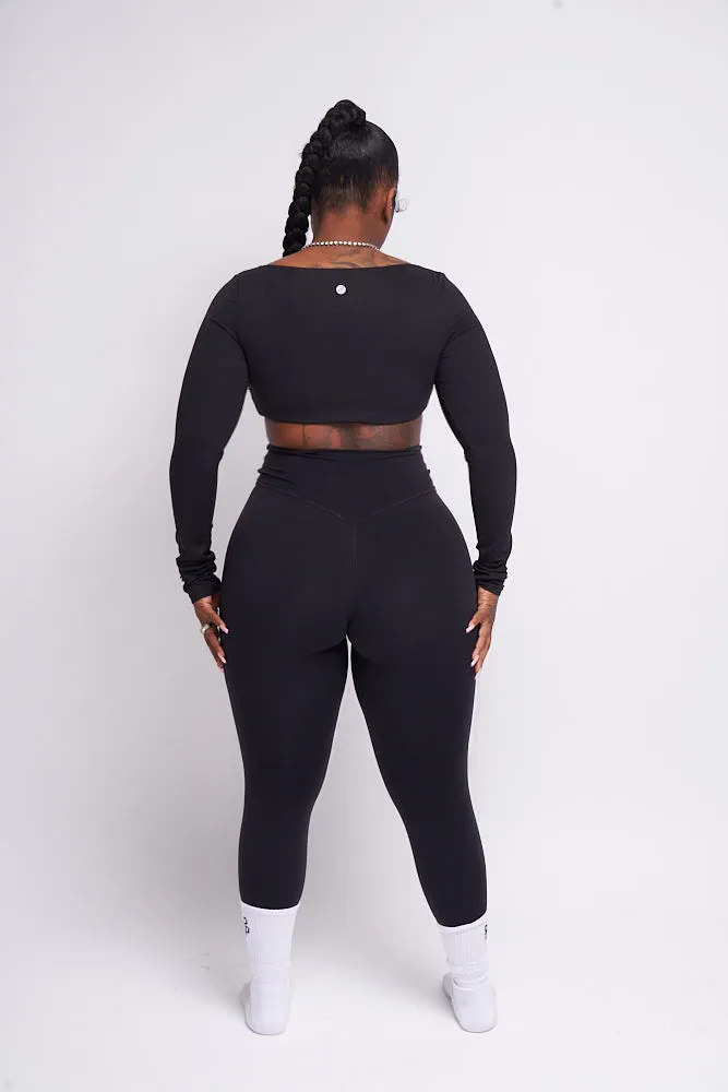 Black Cropped Mini Scoop Top PRESALE
