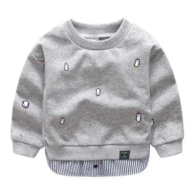 Cartoon Animal Print Patchwork 2 Pcs Sweatshirt For Kids