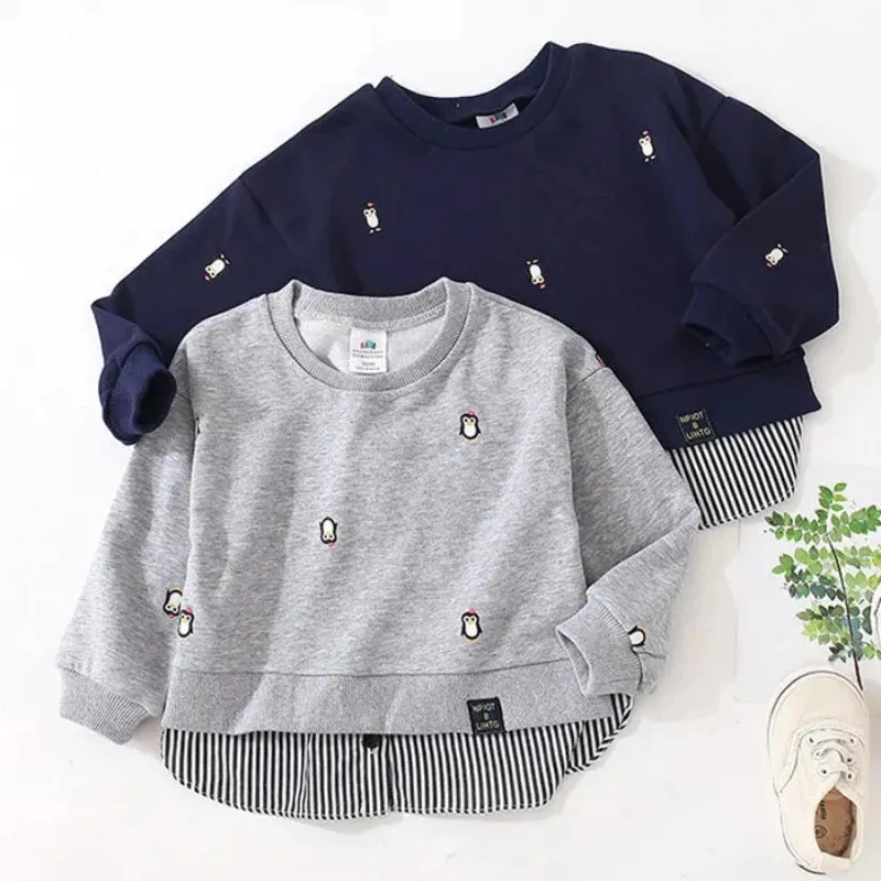Cartoon Animal Print Patchwork 2 Pcs Sweatshirt For Kids