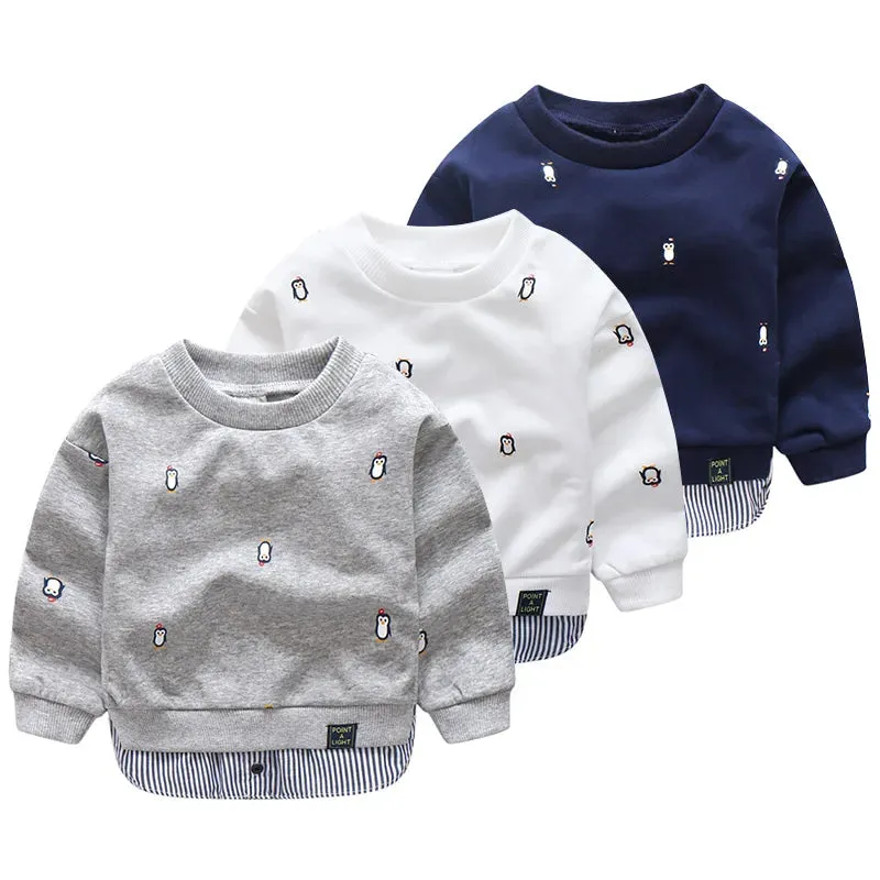 Cartoon Animal Print Patchwork 2 Pcs Sweatshirt For Kids