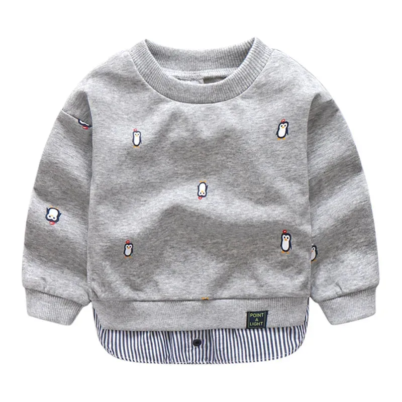 Cartoon Animal Print Patchwork 2 Pcs Sweatshirt For Kids