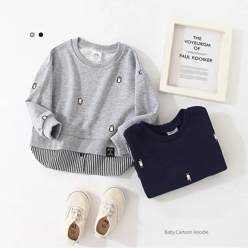 Cartoon Animal Print Patchwork 2 Pcs Sweatshirt For Kids