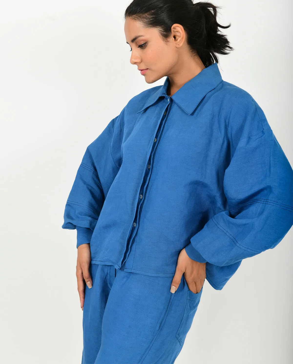 Classic Blue Linen Co-Ord Set
