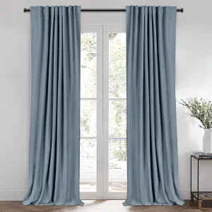 Denim Blue | Kapor Luxury Heavyweight Custom Blackout Curtains | Soft Top Back Tab
