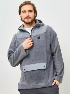 Grey Fleece hoodie CATRAINM