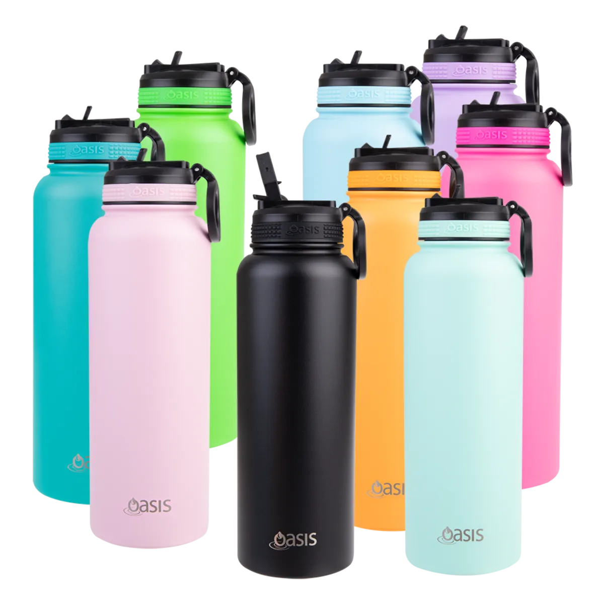 Insulated Challenger Bottle with Sipper Straw 1.1L Neon Yellow
