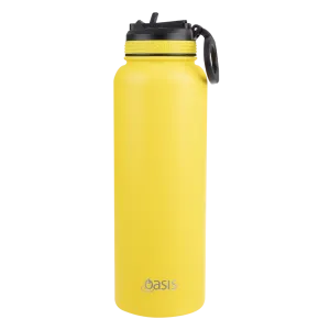 Insulated Challenger Bottle with Sipper Straw 1.1L Neon Yellow