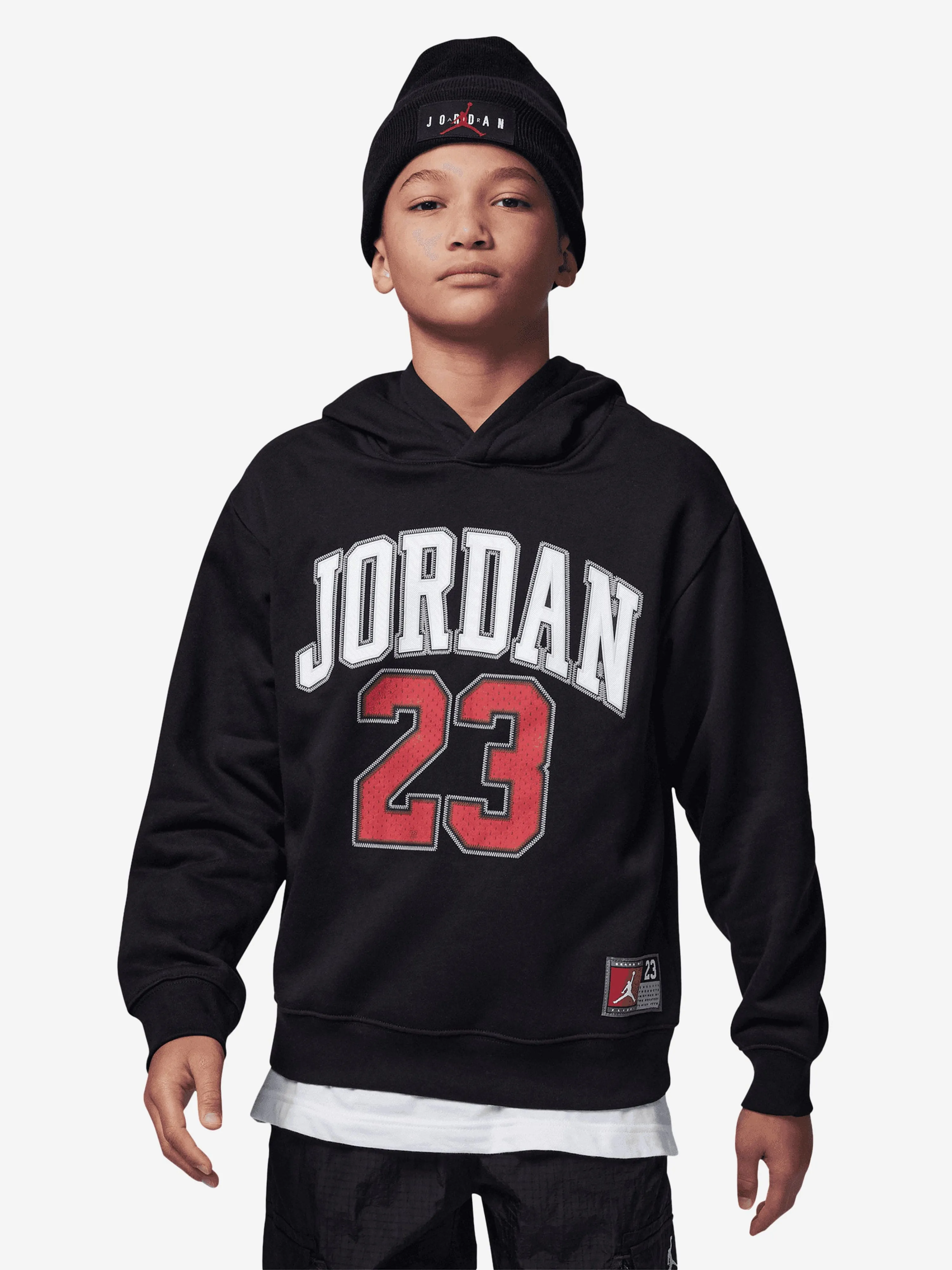 Jordan Kids 23 HBR Fleece Hoodie in Black