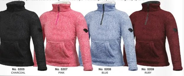 Ladies Crystal 1/4 Zipper Pull Over