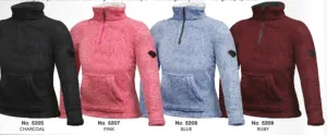Ladies Crystal 1/4 Zipper Pull Over