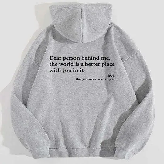 Letter Print Casual Hoodie