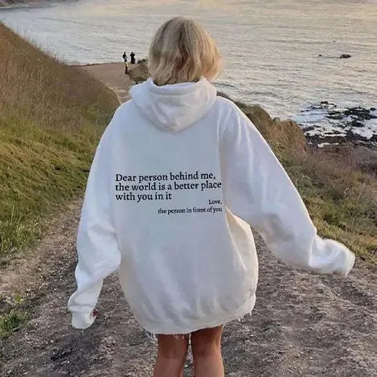 Letter Print Casual Hoodie