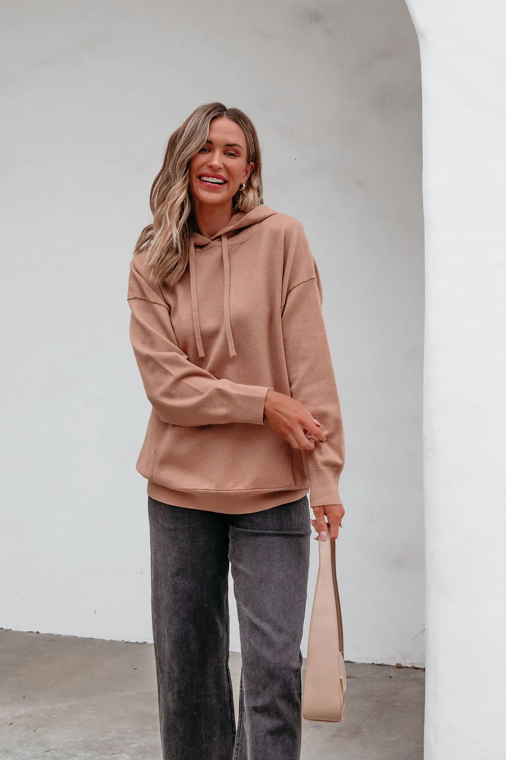 Light Brown Cashmere Hooded Sweater
