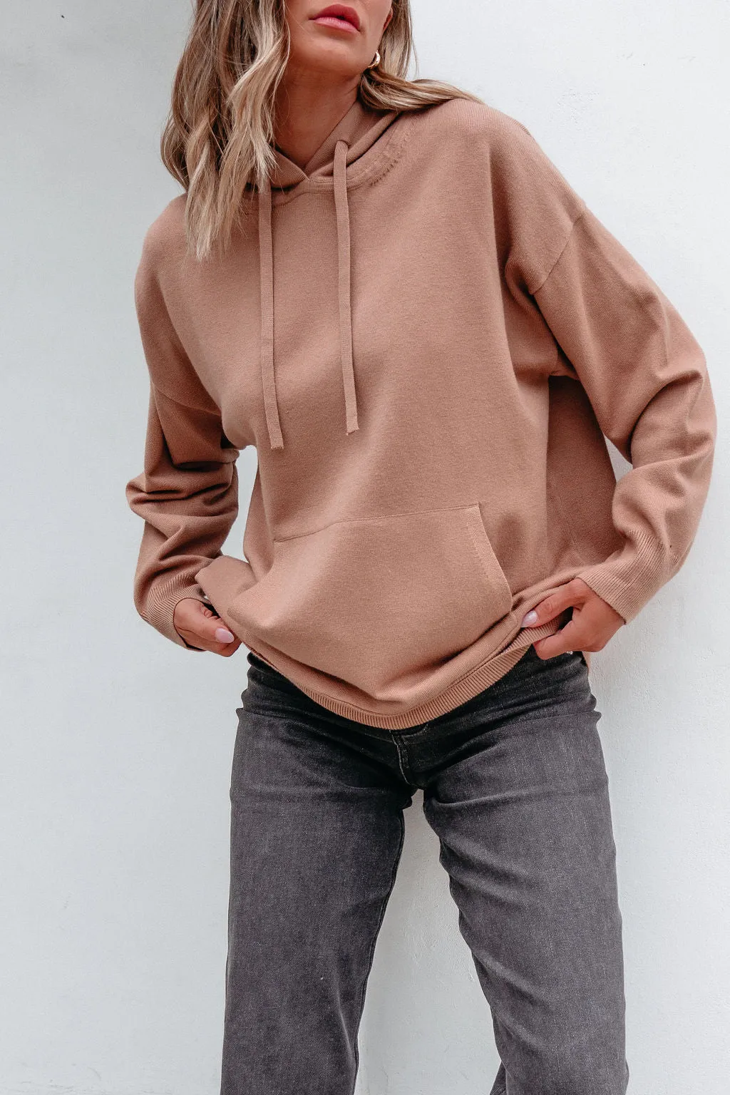 Light Brown Cashmere Hooded Sweater