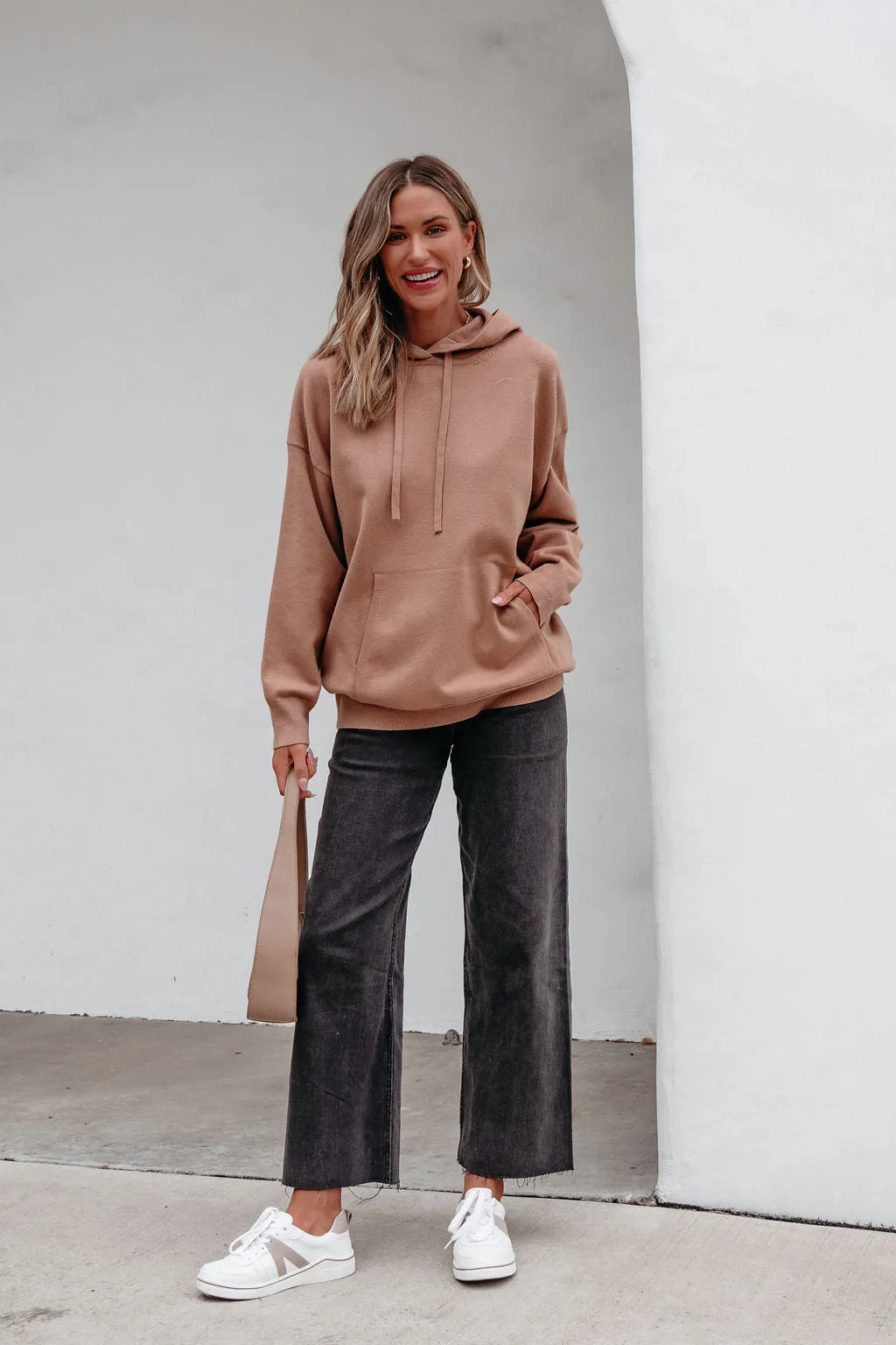 Light Brown Cashmere Hooded Sweater