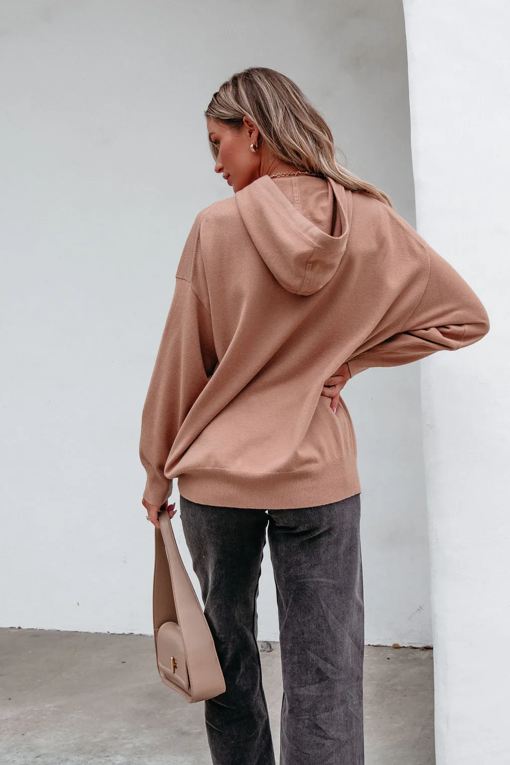 Light Brown Cashmere Hooded Sweater