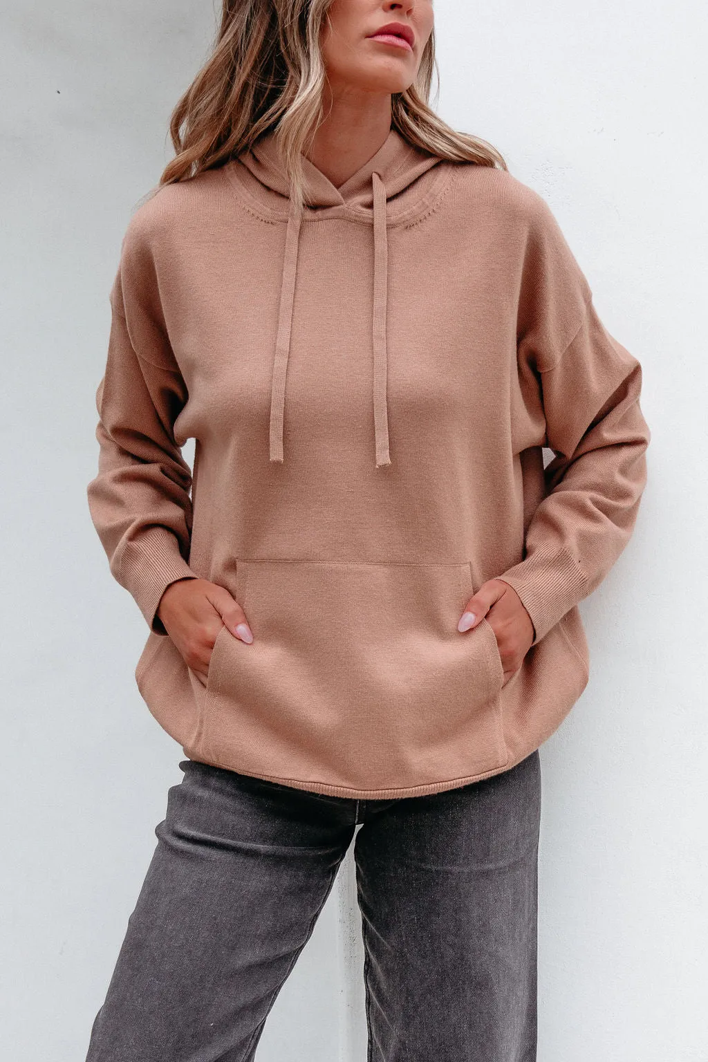 Light Brown Cashmere Hooded Sweater