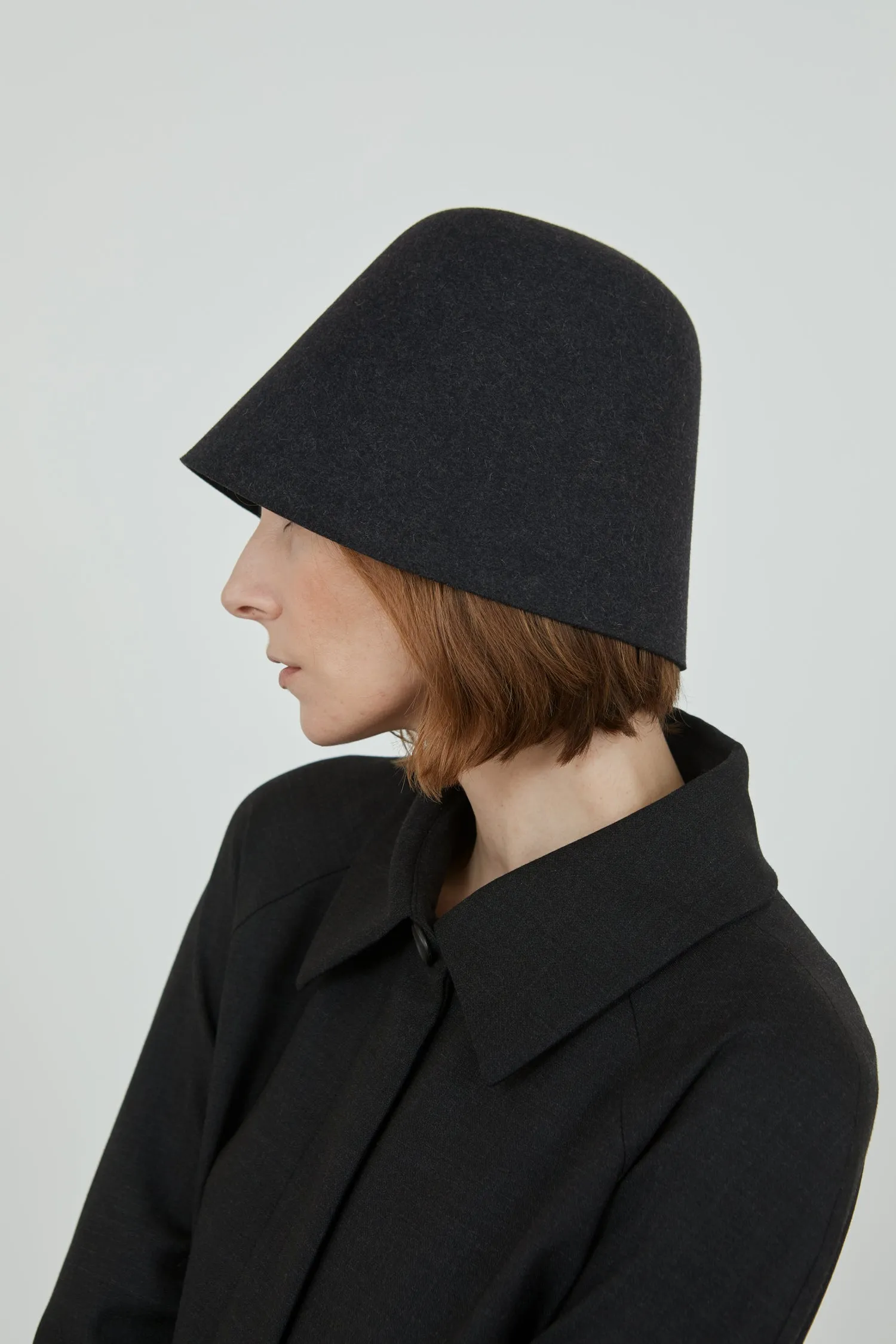 Madelyn hat | Dark grey - Felted wool