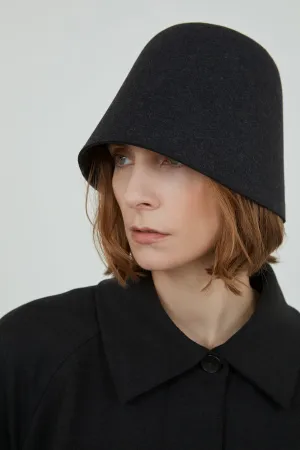 Madelyn hat | Dark grey - Felted wool