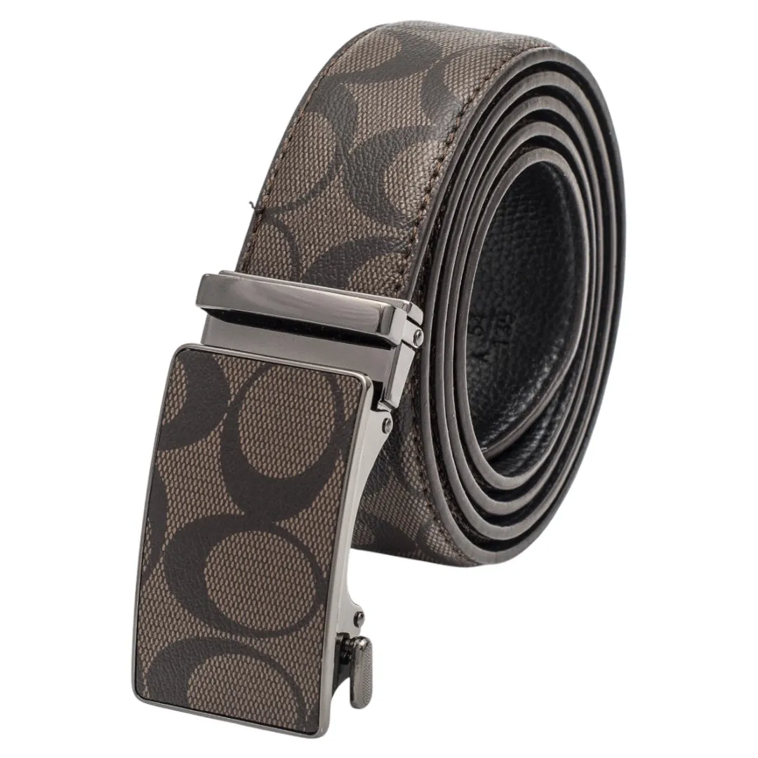 Men's Brown Luxury Printed Belt Genuine Leather CHB-186