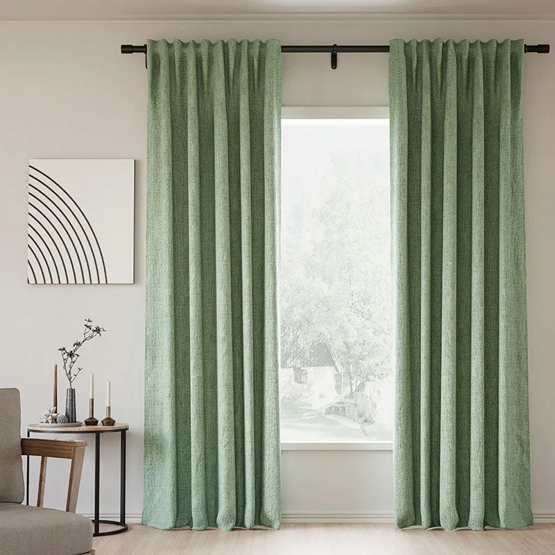 Pink Lemonade | Lille Linen Blackout Curtains Natural Modern Custom Drapes | Soft Top Back Tab