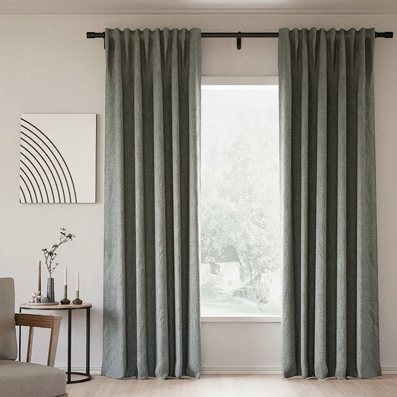 Pink Lemonade | Lille Linen Blackout Curtains Natural Modern Custom Drapes | Soft Top Back Tab