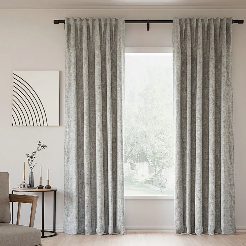 Pink Lemonade | Lille Linen Blackout Curtains Natural Modern Custom Drapes | Soft Top Back Tab