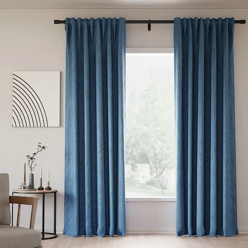Pink Lemonade | Lille Linen Blackout Curtains Natural Modern Custom Drapes | Soft Top Back Tab