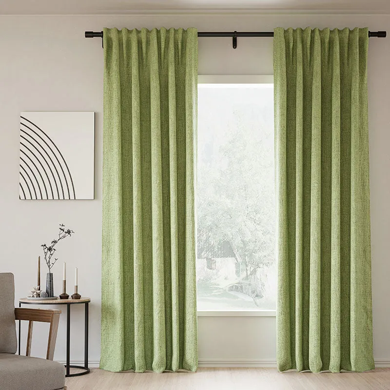 Pink Lemonade | Lille Linen Blackout Curtains Natural Modern Custom Drapes | Soft Top Back Tab