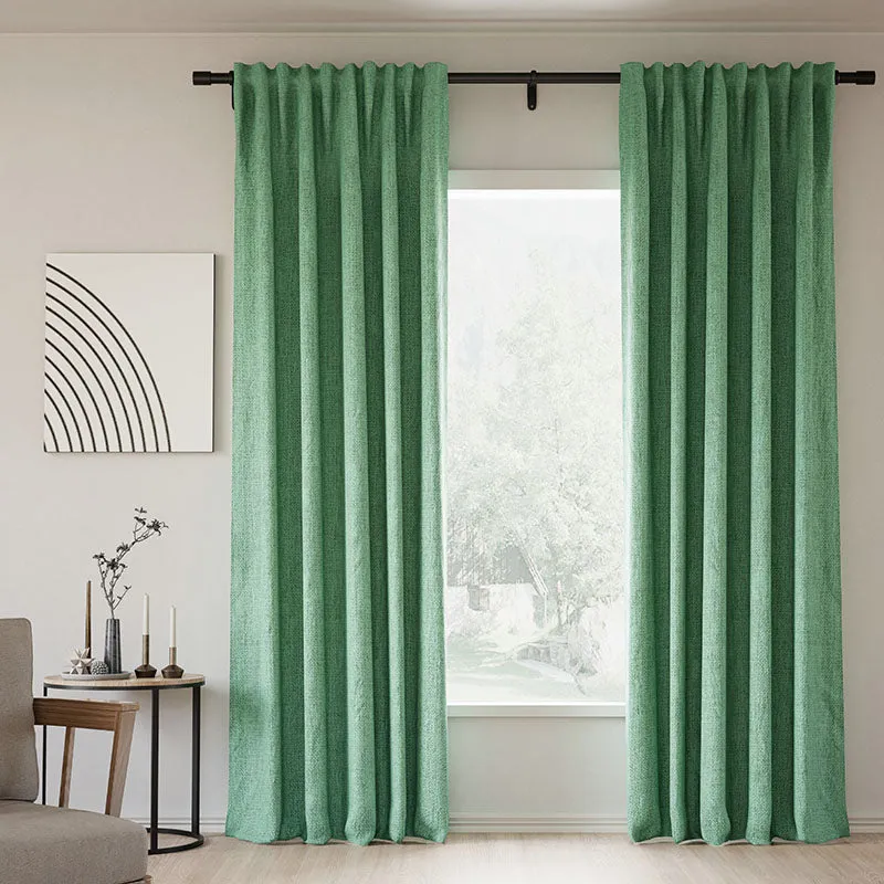 Pink Lemonade | Lille Linen Blackout Curtains Natural Modern Custom Drapes | Soft Top Back Tab