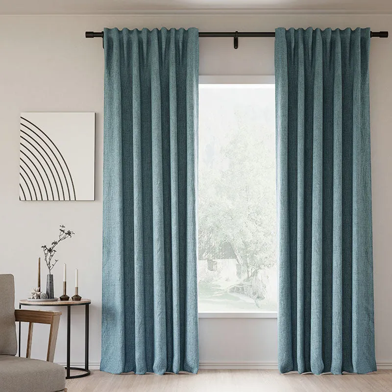 Pink Lemonade | Lille Linen Blackout Curtains Natural Modern Custom Drapes | Soft Top Back Tab