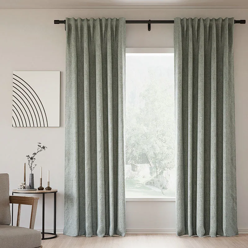 Pink Lemonade | Lille Linen Blackout Curtains Natural Modern Custom Drapes | Soft Top Back Tab