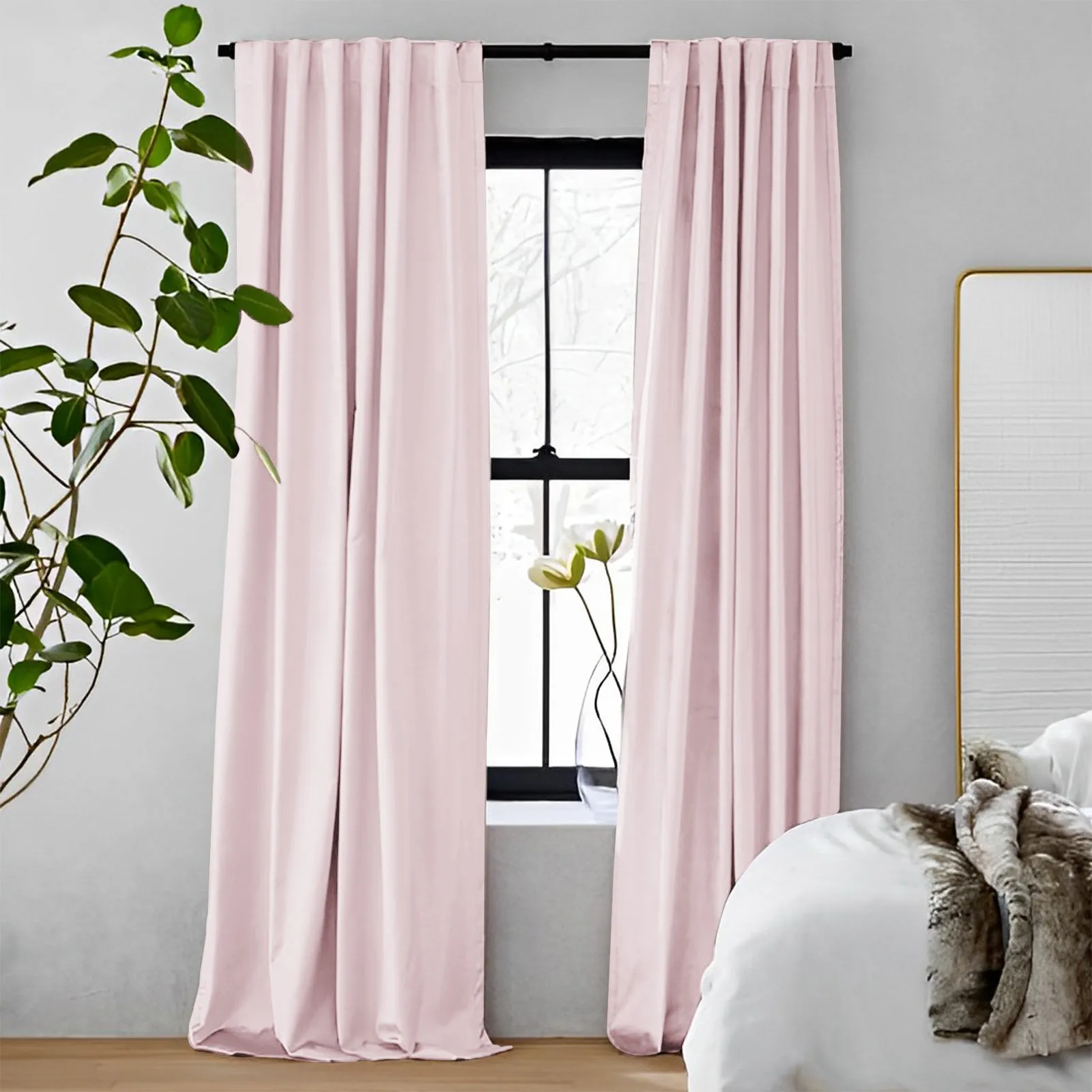 Pink | Vol Velvet Blackout Curtains Luxury Heavyweight Luster Custom Drapes | Soft Top Back Tab
