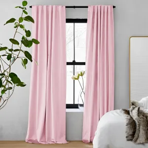 Pink | Vol Velvet Blackout Curtains Luxury Heavyweight Luster Custom Drapes | Soft Top Back Tab