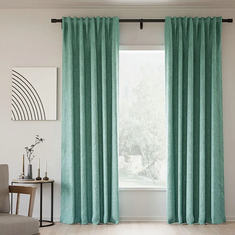 Rock Grey | Lille Linen Blackout Curtains Natural Modern Custom Drapes | Soft Top Back Tab