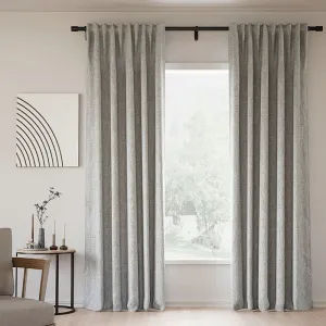 Rock Grey | Lille Linen Blackout Curtains Natural Modern Custom Drapes | Soft Top Back Tab
