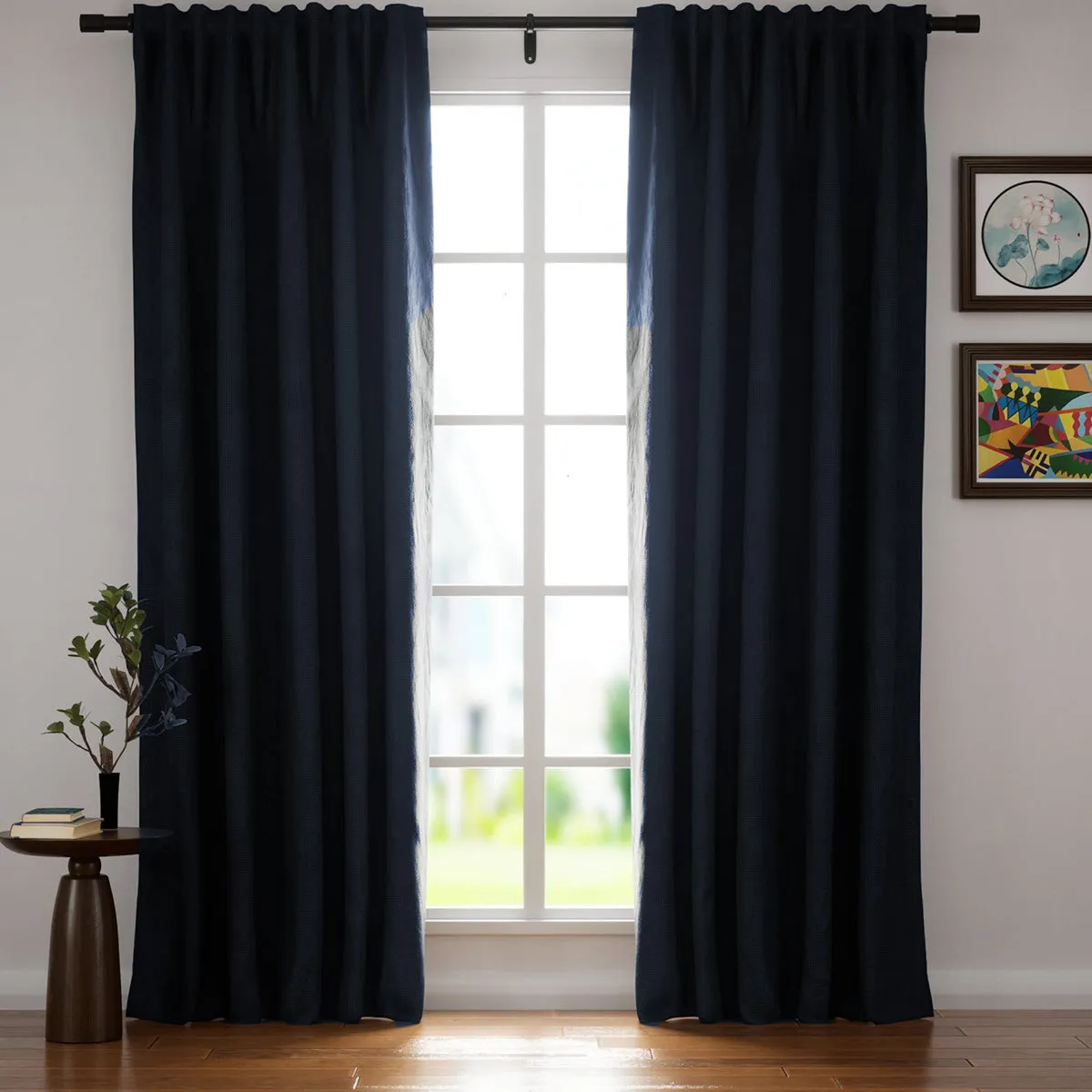 Sand Beige | Villa Linen Blackout Curtains Organic Natural Custom Drapes | Soft Top Back Tab