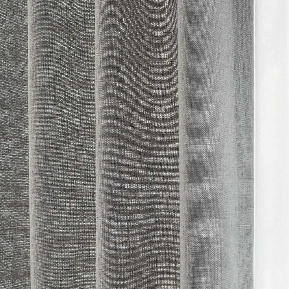 Sand Beige | Villa Linen Blackout Curtains Organic Natural Custom Drapes | Soft Top Back Tab