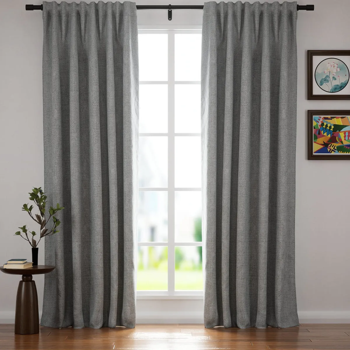 Sand Beige | Villa Linen Blackout Curtains Organic Natural Custom Drapes | Soft Top Back Tab
