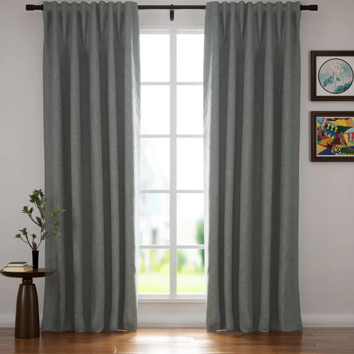 Sand Beige | Villa Linen Blackout Curtains Organic Natural Custom Drapes | Soft Top Back Tab