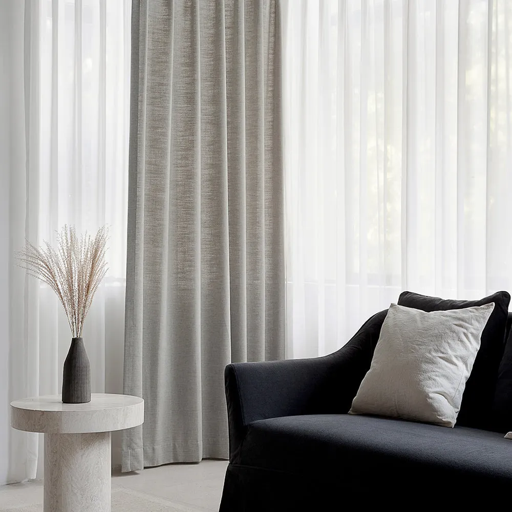 Sand Beige | Villa Linen Blackout Curtains Organic Natural Custom Drapes | Soft Top Back Tab