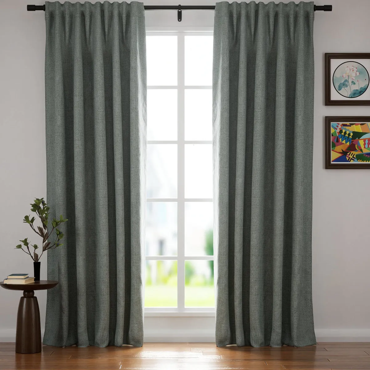 Sand Beige | Villa Linen Blackout Curtains Organic Natural Custom Drapes | Soft Top Back Tab