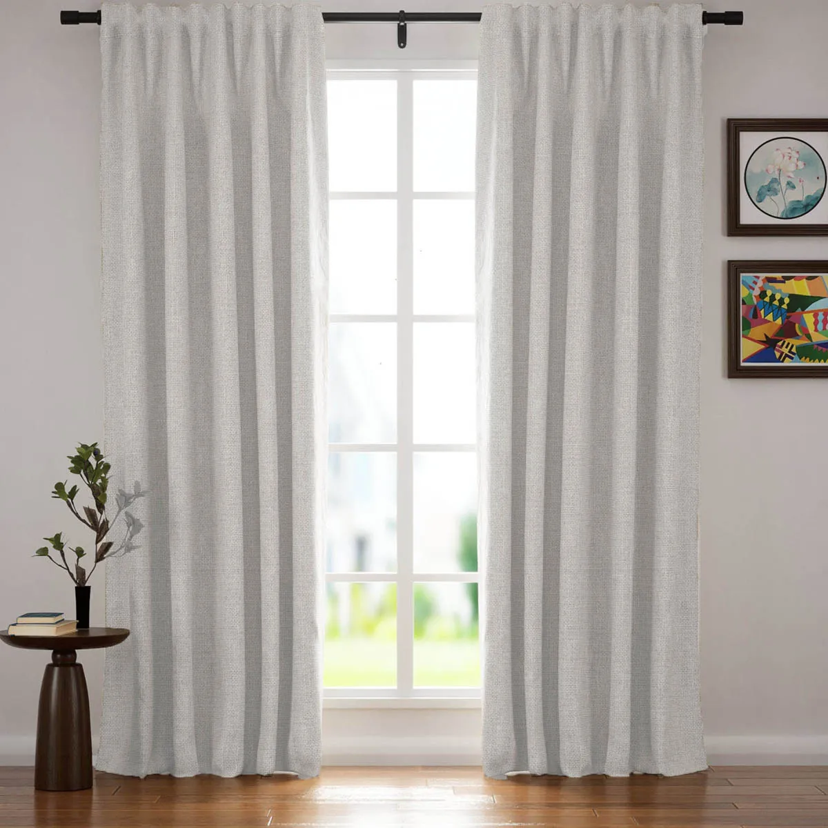 Sand Beige | Villa Linen Blackout Curtains Organic Natural Custom Drapes | Soft Top Back Tab