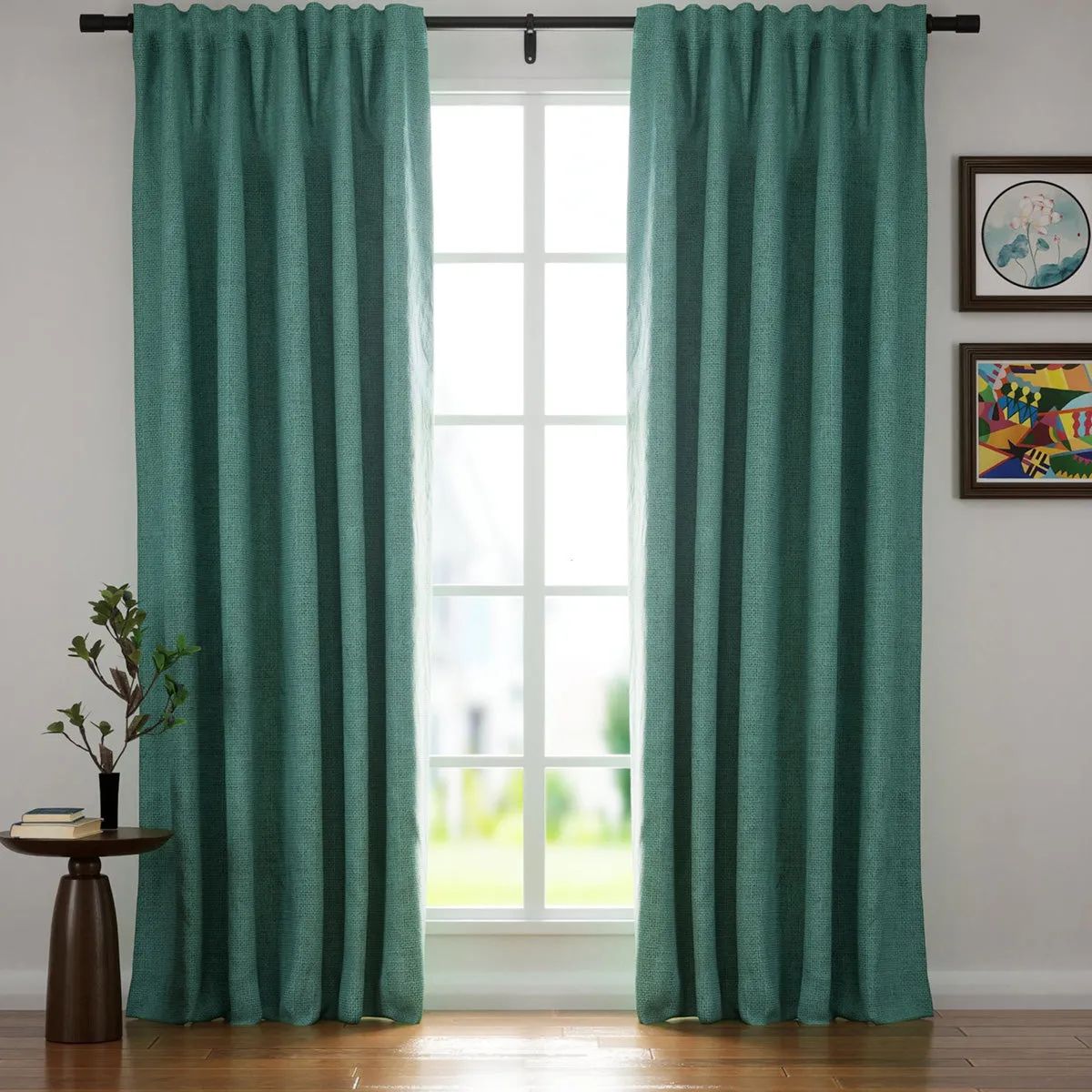 Sand Beige | Villa Linen Blackout Curtains Organic Natural Custom Drapes | Soft Top Back Tab