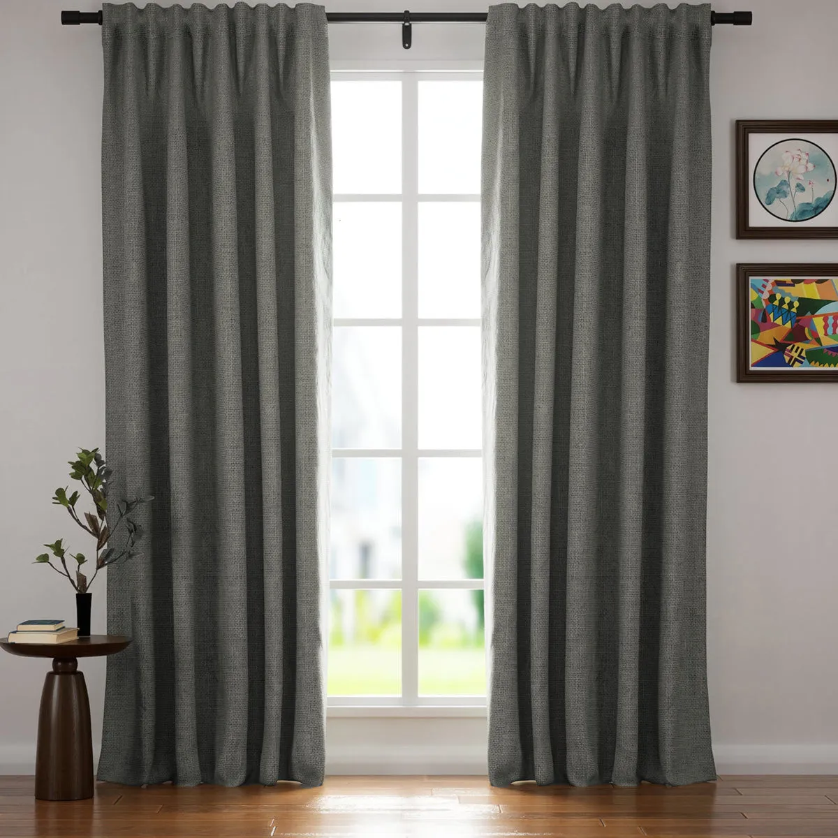 Sand Beige | Villa Linen Blackout Curtains Organic Natural Custom Drapes | Soft Top Back Tab