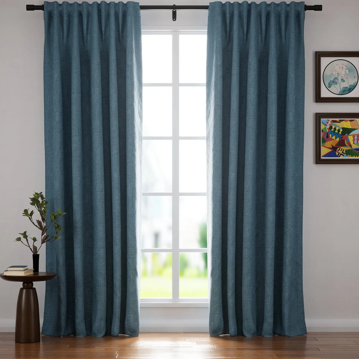 Sand Beige | Villa Linen Blackout Curtains Organic Natural Custom Drapes | Soft Top Back Tab