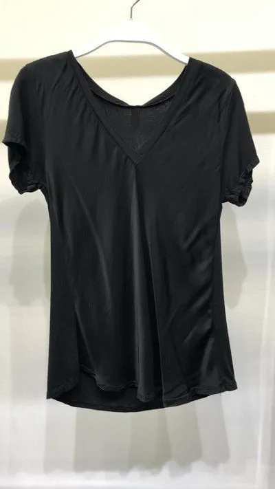 Silk Soft Viscose V Neck Top