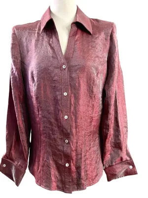 Soft Autumn Rust Taffeta Shimmer Blouse