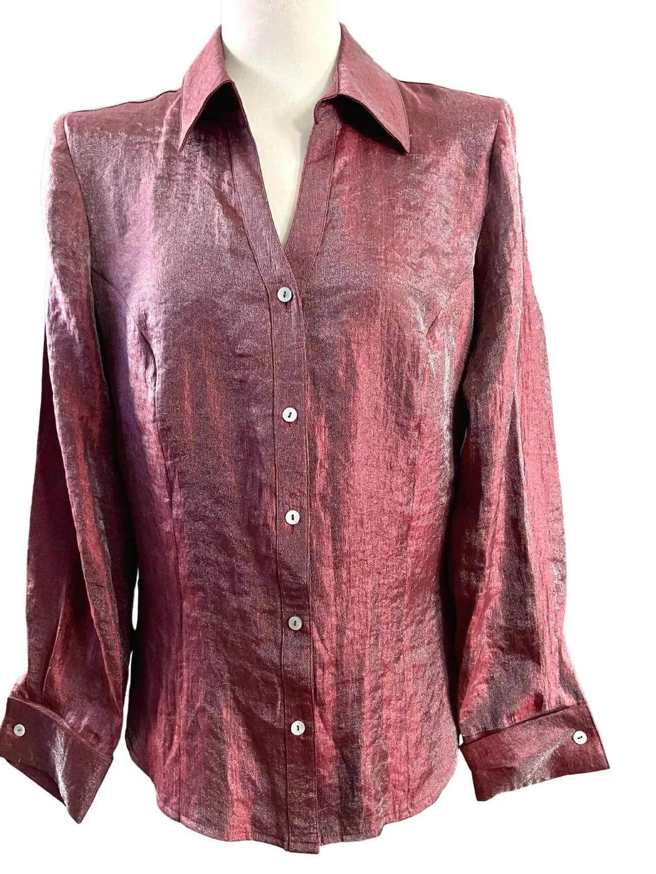 Soft Autumn Rust Taffeta Shimmer Blouse